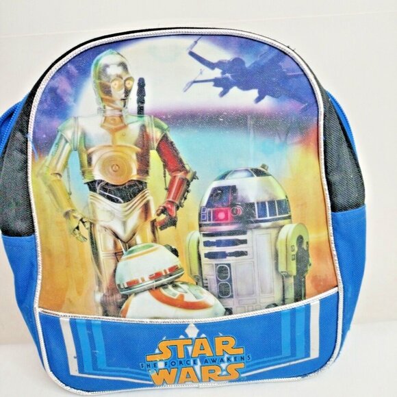 Star Wars The Force Awakens Back Pack 11"X11" Blue & Blacksee Picture - Picture 2 of 6